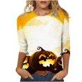 thumbnail image 2 of Puntoco Camiseta Suelta con Estampado de Moda para Mujer Camisa de Manga de Siete Puntos Camiseta Informal con Cuello Redondo Puntoco Puntoco-2835, 2 of 4