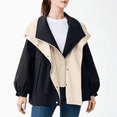 thumbnail image 2 of LVHAOGJOB Hooded Jackets for Women Lightweight Full Zipper Long Sleeve Ladies Coats, 2 of 8