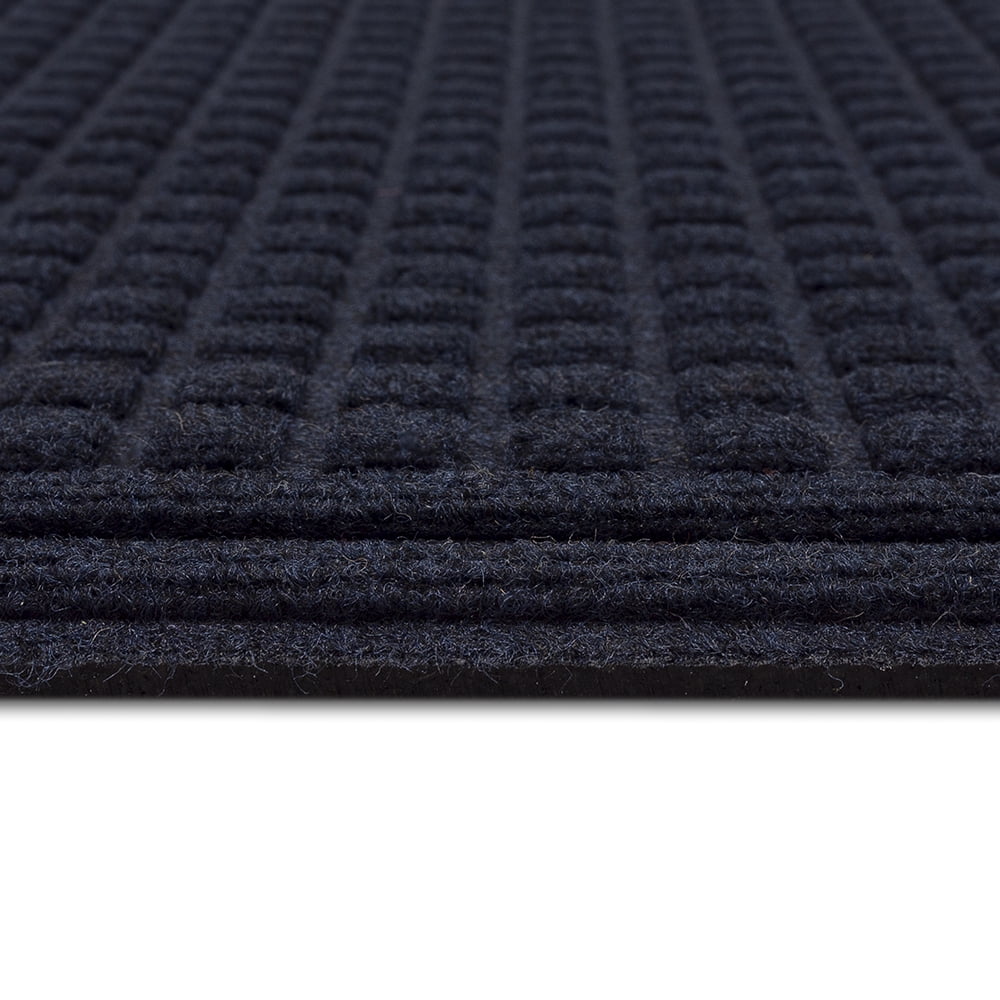 Mohawk Home Waffle Grid Impression Low Pile Non-Slip Indoor/Outdoor Door Mat, Blue, 1' 6" x 2' 6"