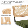 thumbnail image 4 of Zesthouse Rattan Bar Stools Set of 2, 26″ Velvet Counter Height Chairs with Cane Back & Chrome Legs, Mid Century Cantilevered Design Barstools for Kitchen Island, Green, 4 of 11