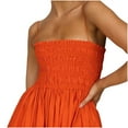 thumbnail image 7 of Wycnly Summer Dresses for Women Fashion Elastic Waist Pleated Swing Spaghetti Strap Pocket Long Dresses 2024 Sleeveless Tube Top Solid Maxi Formal Dress Orange XL, 7 of 7