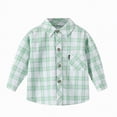 thumbnail image 4 of Ccpelsie Boys Dress Shirt Long Sleeve Solid Button Down with Point Collar for School Uniform and Formal Occasions(Light Green,17-18 Years), 4 of 4