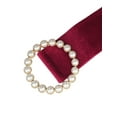 thumbnail image 2 of Cinturón de cintura de mujer plus size con hebilla de perlas falsas Inspire Chic, cinturones anchos de terciopelo vintage para vestido 30.31-37.01" rojo vino, 2 of 5