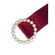 thumbnail image 2 of Cinturón de cintura de mujer plus size con hebilla de perlas falsas Inspire Chic, cinturones anchos de terciopelo vintage para vestido 30.31-37.01" rojo vino, 2 of 5