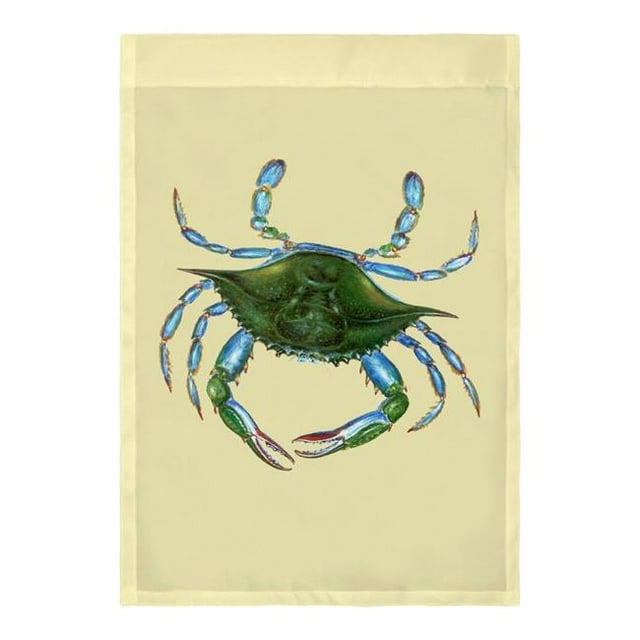 Betsy Drake FL004Y Drapeau Jaune Crabe Bleu Femelle de 12,5 x 18 Po