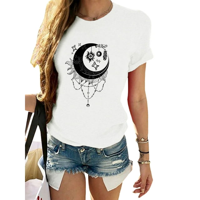 Avamo Femmes Tee-Shirt d'Été Tops Manches Courtes Chemise Décontractée Travail Tunique Blouse Blanche 3XL
