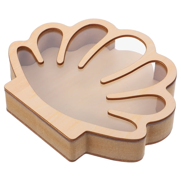 Shell Shaped Display Case Decorative Seashell Display Case Delicate Shadow Case Wooden Seashell Organizer Box Wood Display Case Seashell Shaped Display Case