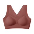 thumbnail image 4 of WCJM Coffee See Through Panty Bra Yoga Bras for Women No Padding with Adjustable Back Hooks V-Neck Basic Wireless Racerback Bra Low Support Workout Sports Bra, 4 of 5