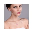 thumbnail image 2 of Gem Stone King 3.55 Ct Oval Red Created Ruby 925 Sterling Silver Pendant and Earrings Jewelry Set, 2 of 3