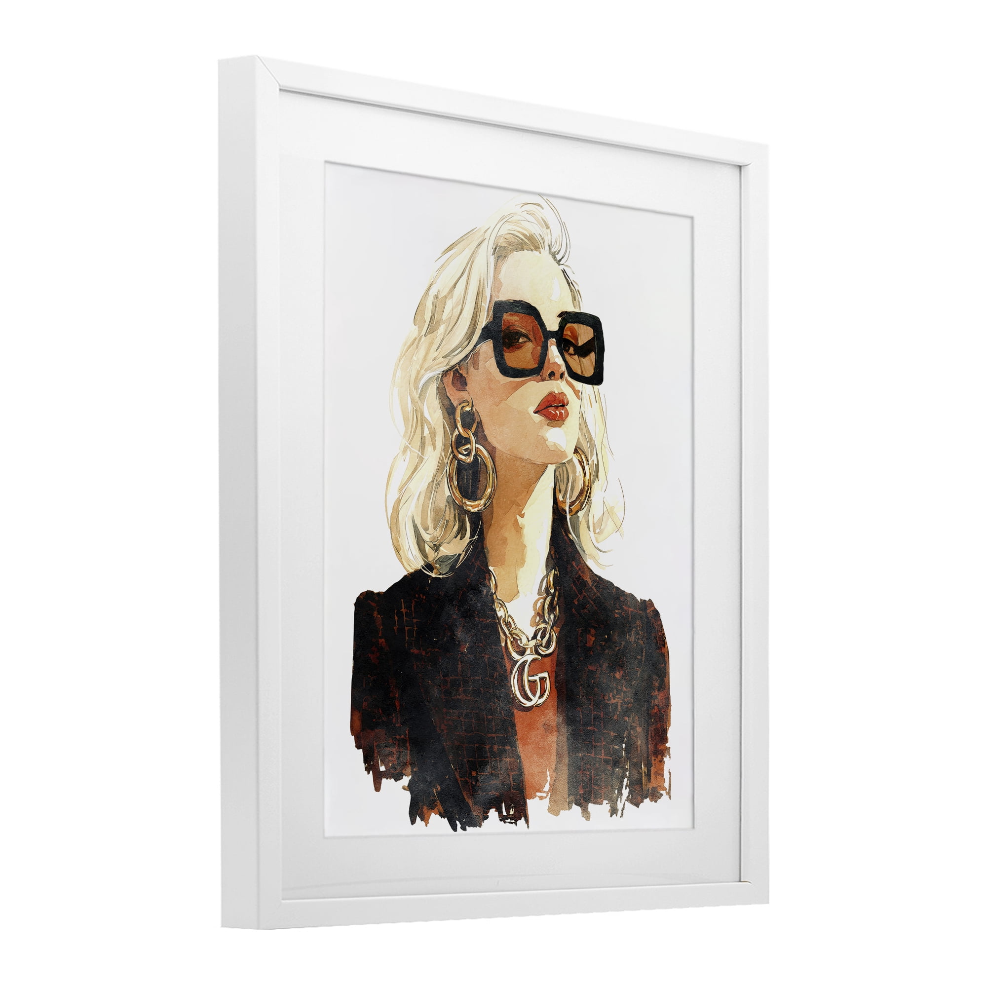 Stupell Industries Luxurious Gilded Gaze White Framed Print Under Glass, design by Svetlana Aleynikova