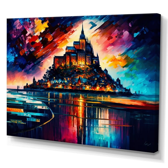 Designart Colorful City Of Mont Canvas Wall Art