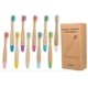 thumbnail image 2 of Cepillo de dientes de bambú para niños, cepillo de dientes de madera pintado a mano de color lila saludable, paquete diario de 10 cepillos de dientes de bambú para niños para el hogar, 2 of 6