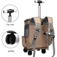 thumbnail image 5 of Wheeled Pet Carrier Backpack Pet Stroller, Travel Carrier, Car Seat for Dogs Cats Puppy, Comfort Cat(Brown) Backpack Removable Rolling Wheels–Mesh Ventilation Windows, 5 of 7
