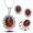 Rouge, variante sur Boucles d'Oreilles pour Femmes Collier en Cristal Bagues de Mariage pour Femmes Ensemble de Bijoux Style Mode Bague en Cristal Boucles d'Oreilles Collier Femmes Bijoux de Mariage