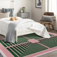 thumbnail image 3 of Modern Trellis Area Rug,5x8 Carpet,Non Slip Washable Fuzzy Super Soft Easy Clean, Pink Checkered Rugs for Bedroom Living Room Dining Room, Geometric Rug Decorations, Low Pile Non Shedding Carpets, 3 of 7