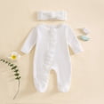 thumbnail image 2 of JUMEYU Newborn Boy Clothes Long Sleeve Newborn Baby Boy Girl Clothes Baby Romper Neutral Jumpsuit Fall Winter Outfit 0 3 6 9 12 18 24 Months (White,0-3 Months), 2 of 5
