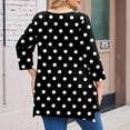 thumbnail image 3 of TQWQT Womens Plus Size Fall Tops Fashion Plus Size 5x Dressy Shirts Crewneck Plus Size Long Sleeve Tops Color Block Casual Tee Shirts Loose Fit Clothes for Women Black 4XL, 3 of 5