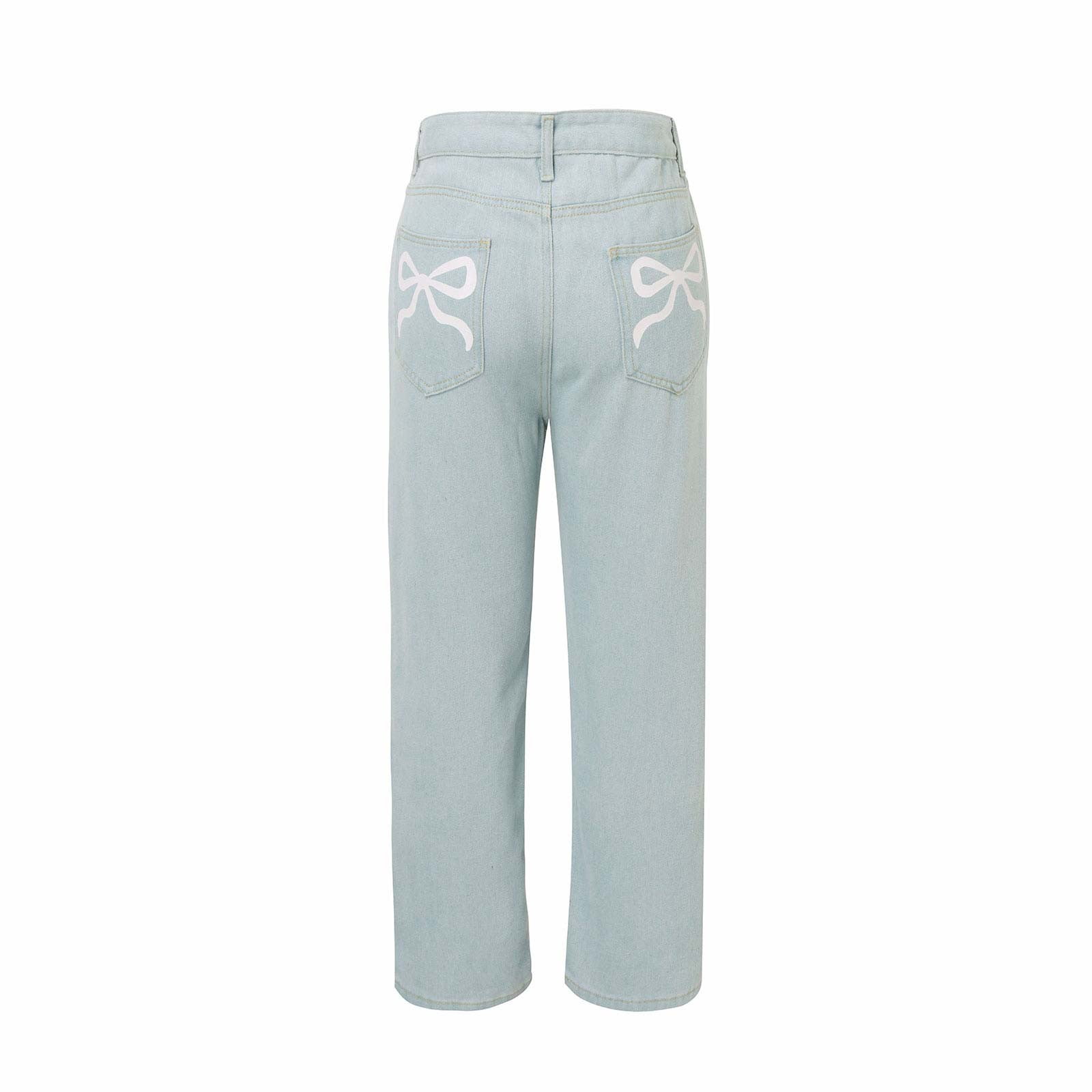 Jeans for Women,Bow Pocket Relaxed Jeans,Baggy Jeans,Wide Jeans for Women,Bow Pocket Relaxed Jeans,Baggy Jeans,Wide