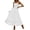 White, variant on Summer Maxi Dresses for Women Sleeveless Halter Neck Backless Ruffle Hem Tiered Pleated Flowy Boho Dress White 2XL
