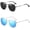 Black+blue, variant on 2 pack Hexagonal Polarized Sunglasses Men Women Vintage Metal Frame Retro Shade Glasses-USA