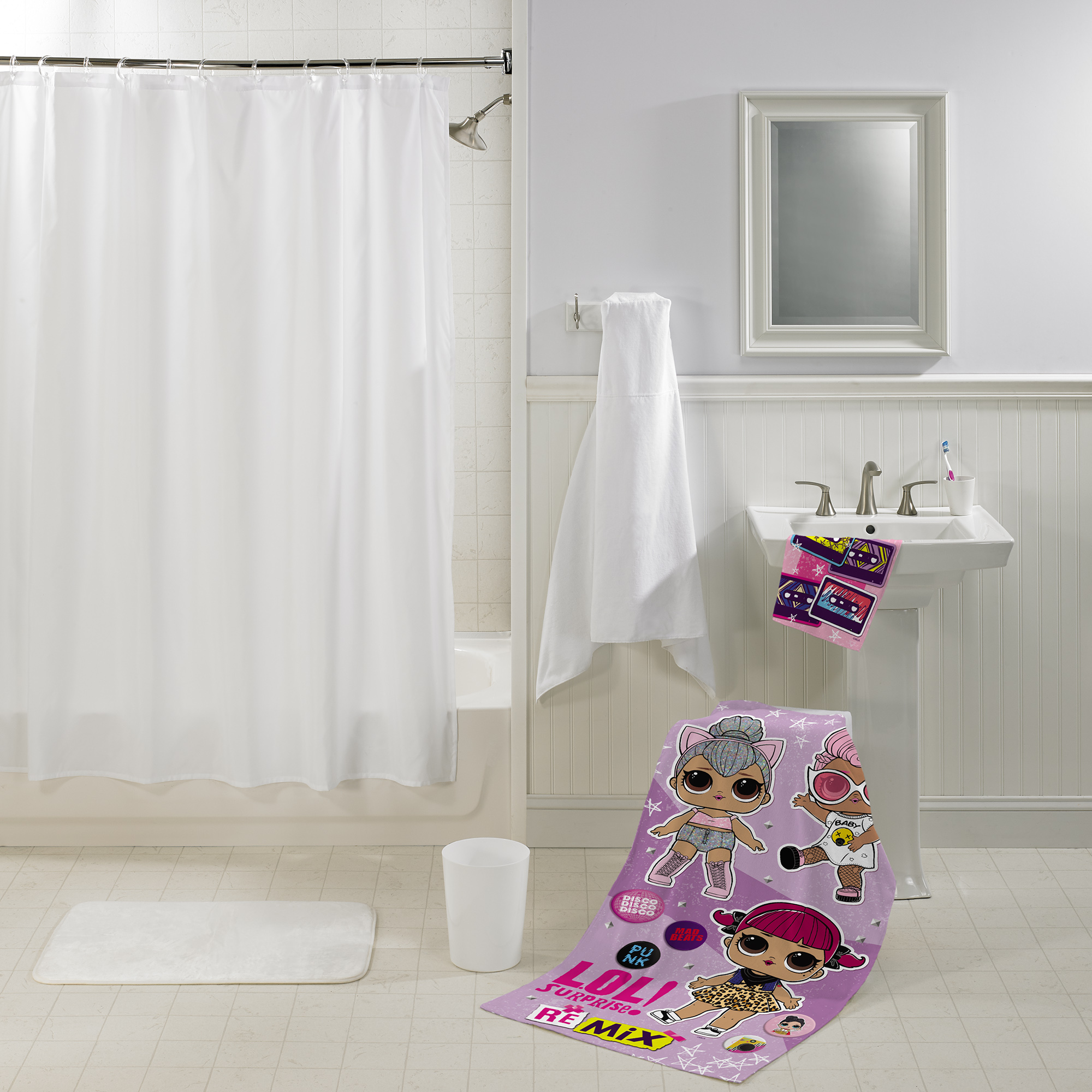 L.O.L Surprise! Kids Bath Towel and Wash Cloth, 2-Piece Set, Cotton, Purple. MGA - image 5 of 6