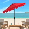 thumbnail image 3 of Safavieh Zimmerman 9' Market Crank UV Resistant Umbrella, Red/White, 3 of 7