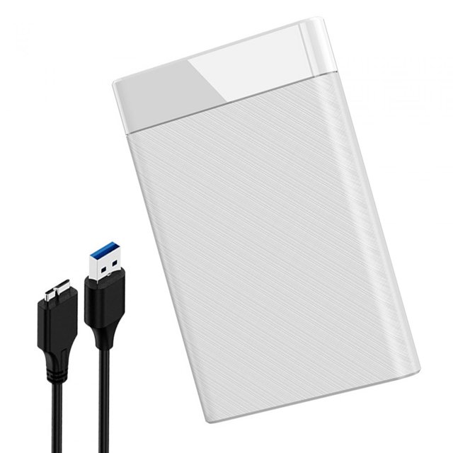 Soporte de disco duro externo de 2,5 pulgadas Ligero portátil con cable USB Caja compacta universal sin herramientas de 5 Gbps para accesorios blanco CUTICAT Caja de disco duro