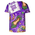 thumbnail image 4 of Cadancy Mardi Gras Tshirts Women Carnival Short Sleeve Crewneck Loose Fit Shirts Funny Holiday Rave Party Tee Cozy Casual Trendy Outfits, 4 of 6