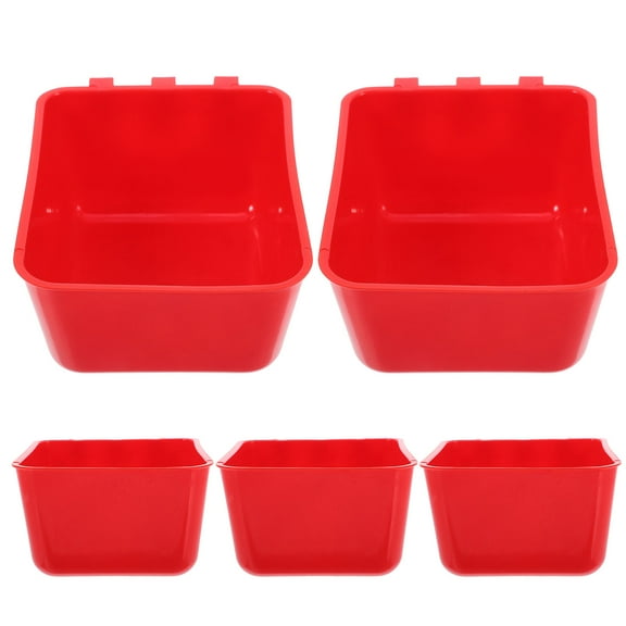 DECOMELODY 6Pcs Red Pe Feeder Bird Cage Cups for Chicken Coop Accessories Watering