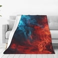 thumbnail image 4 of Cauagu Red And Blue Fire Pattern Flannel Bed Blankets,Fleece Blanket Comfortable Air Conditioning Blanket for Sofa Bed Travel Couch & Living Room -40"x30", 4 of 8