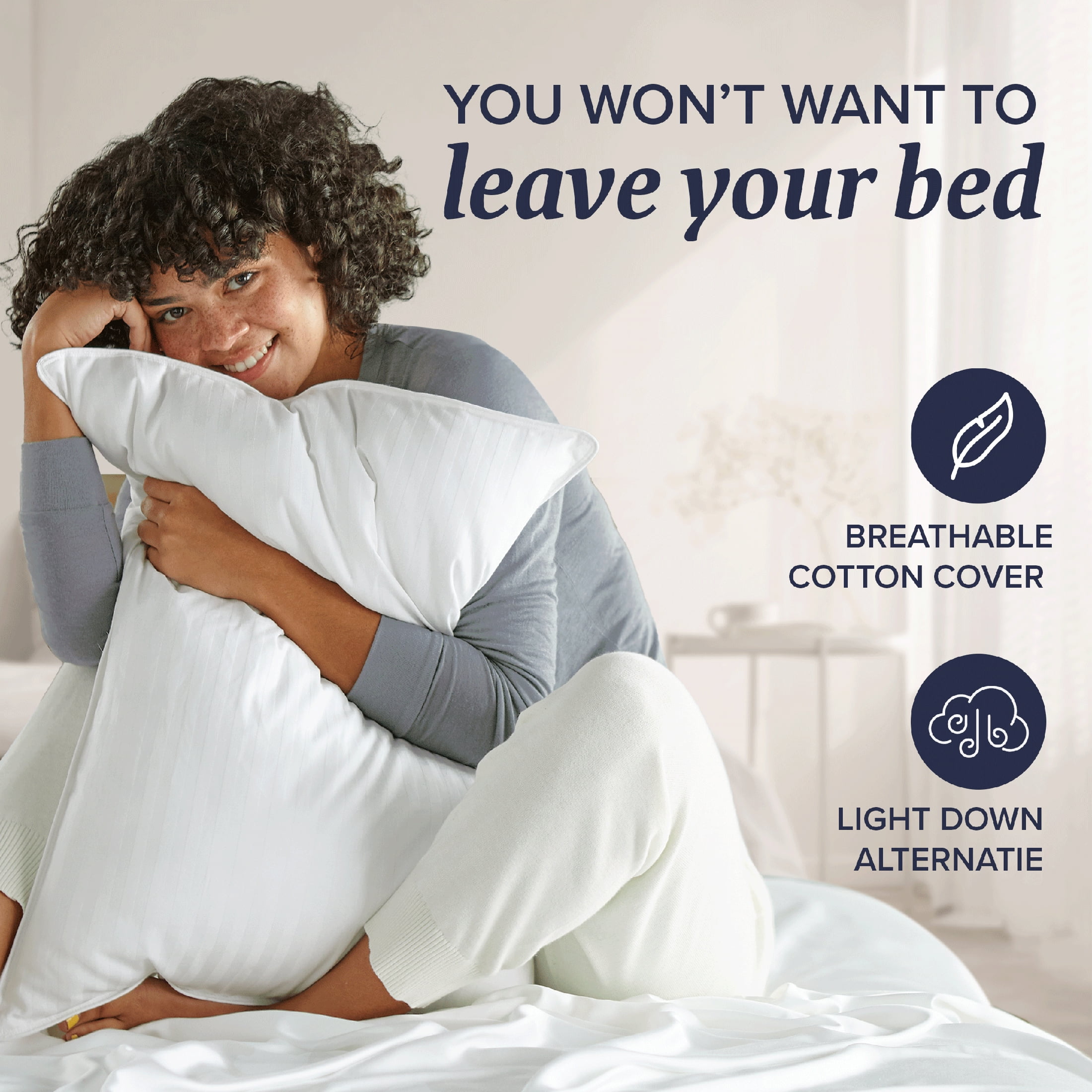 Beckham Hotel Collection Customizable Down Alternative Queen Pillow 1 Pack, Adult