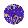 thumbnail image 2 of LADDKA 60 inch Round Beach Towel Blanket Orange Abstractionism Abstract Pattern in Gustav Klimt Purple Annulus Travel Circle Circular Towels Mat Tapestry Beach Throw, 2 of 2