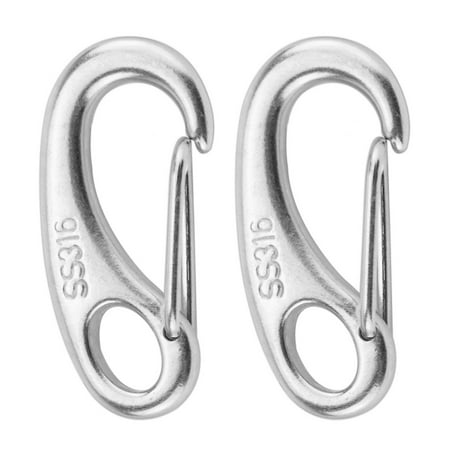 Stainless Steel Spring Links 2PCS Marine Boat Stainless Steel Spring Snap Hook Clips Quick Link Carabiner Buckle Eye Shackle Lobster Claw Clasps ()