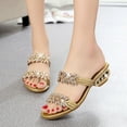 thumbnail image 2 of VerPetridure Women's Sandals Summer Casual Rhinestones Sequins Chunky Heel Sandals, 2 of 9