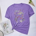 thumbnail image 2 of Camisetas de Verano de Mujer Pequeña Flor Impresa Cuello Redondo Manga Corta Superior, Verano Superior de las Mujeres, 2 of 4