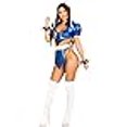 thumbnail image 3 of Leg Avenue Costume de Combat Chun Li pour Femmes 4 Pcs avec Housses de Chignon, Petit, 3 of 4