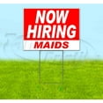 thumbnail image 1 of Now Hiring Maids (18" x 24") Yard Sign, Includes Metal Step Stake, 1 of 6