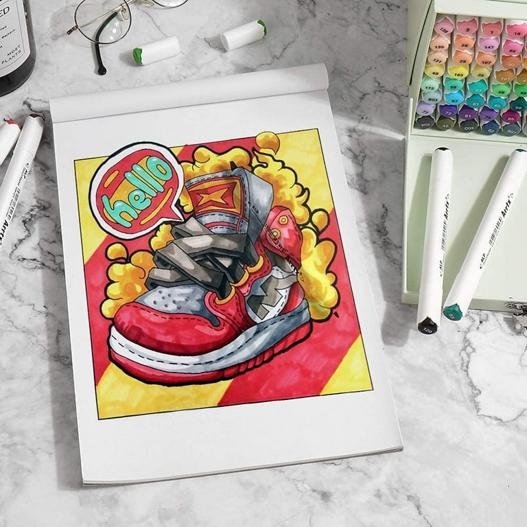Arrtx ALP 90 Colors Alcohol Marker Set Dual Tip Marker Set for  Painting/Sketching/Cartoon Coloring/Designing/Card Making