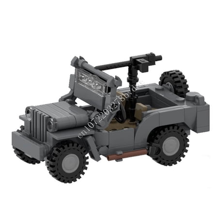 Technical Racing WW2 Willy's Jeep MOC Car Vehicle Speed Champion Racer Building Blocks Brick Creative Xmas Toys for Boys