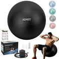 thumbnail image 2 of XPRT Fitness 55 cm Black Exercise Ball, Heavy-Duty Anti-Burst Yoga Stability Ball with Foot Pump for Office and Home Use, 2 of 7