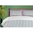 thumbnail image 4 of Ambesonne Geometric Duvet Cover Sets, Vertical Wave Lines, 2-King, Dried Rose Blue, 4 of 7