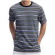 thumbnail image 1 of Tops para hombre, blusas y camisas de cuello redondo y manga corta para hombre, top casual de verano para hombre, top/camisa de cuello redondo y manga corta con solapa y estampado a rayas para hombre,, 1 of 2