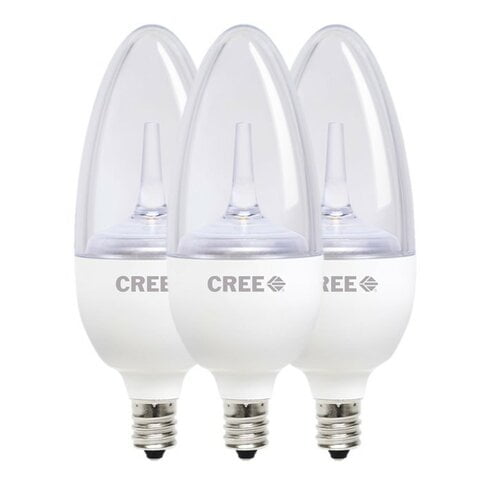 Cree Bb13 02027omc 12de12 1c600 Tw Series 25w Equivalent Candelabra Decorative Dimmable Led Light Bulb 3 Pack Soft White Com - Brightest Led Candelabra Bulb For Ceiling Fan