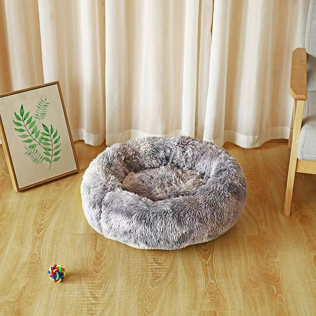 Tapis Chaud d'Hiver Niche Nid pour Chat Peluche Rond Nid pour Animal Lit pour Chien Lit pour Chat Tapis pour Chien Fournitures pour Animaux Lit pour Chat