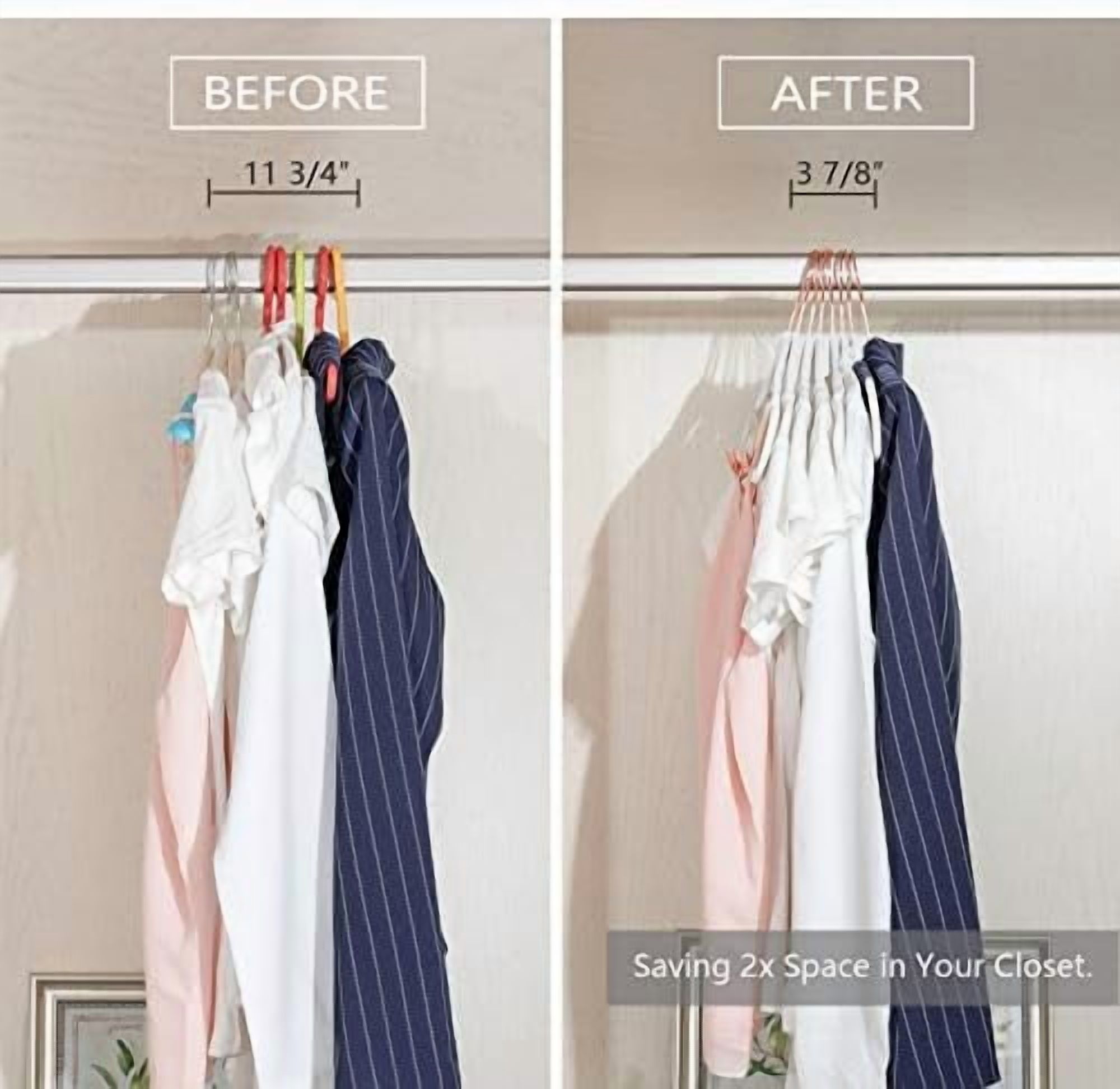Premium Velvet Pants Hangers with Clips (Pack of 20) Slim Skirt Hangers- Non Slip Felt Outfit Dress Hangers White - Copper/Rose Gold Hooks,Space Saving Shirt Clothes Hangers