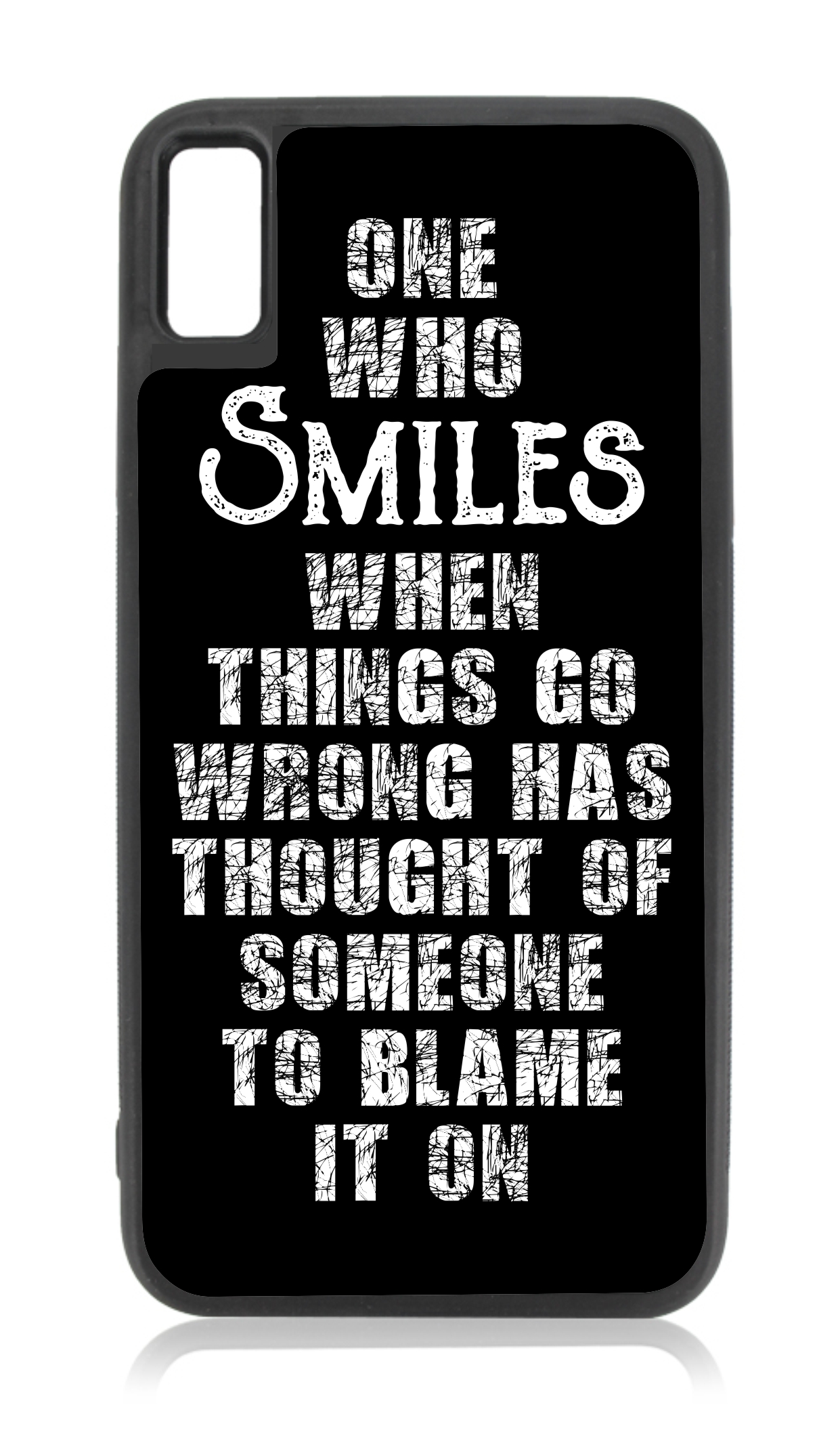 Blame Quote in Black and White Novelty Design Black Rubber Case for iPhone XR iPhone XR Phone