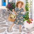 thumbnail image 6 of Cute Fox and Mushrooms Short Sleeve Dress A-Line Cute Midi Casual Sundress 2-8 Years, 6 of 6
