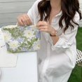 thumbnail image 1 of Bolsa de cosméticos Floral de encaje grande para mujer, bolsa de maquillaje de lona impermeable con cremallera, organizador de maquillaje de lavado de viaje, estuche de belleza, bolso de embrague LIUWENJING unisex, 1 of 2