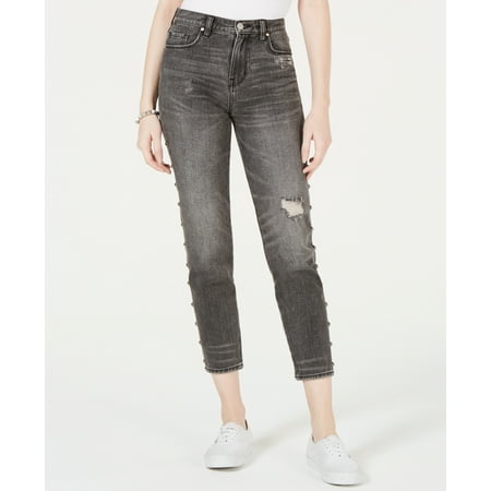 Kendall Kylie Cotton The Icon Studded Ripped Jeans Black 27