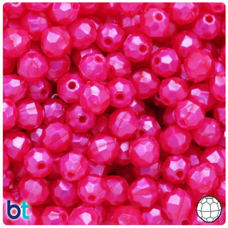 BeadTin Hot Pink Pearl 6mm Round Craft Beads (500pcs)